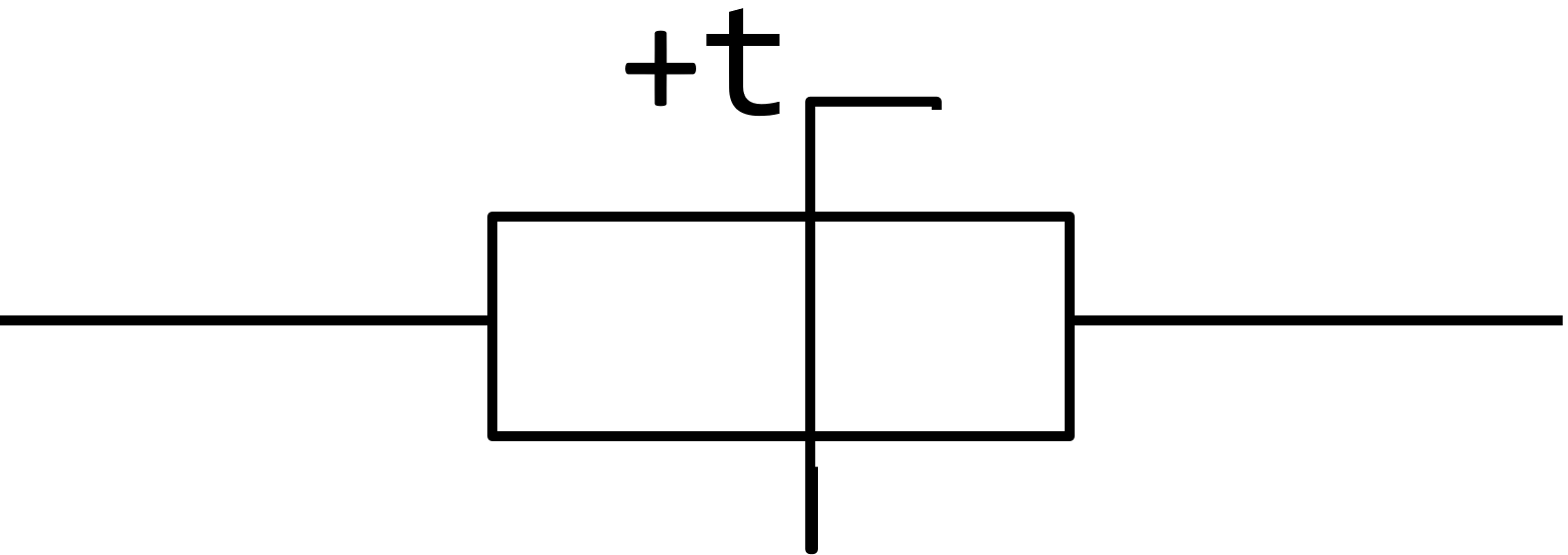 Positive temperature coefficient resistors symbol