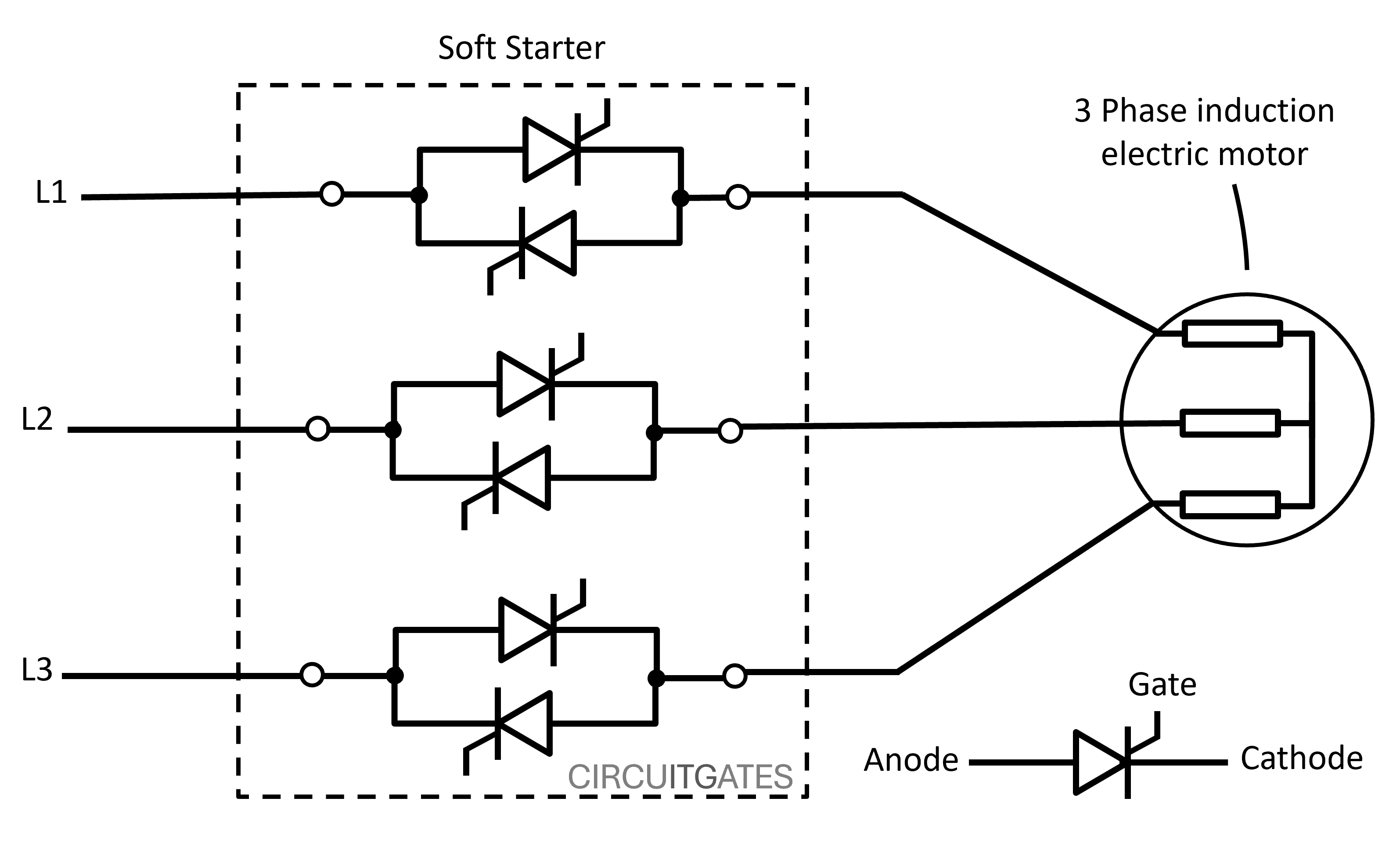 soft starter power and control circuit